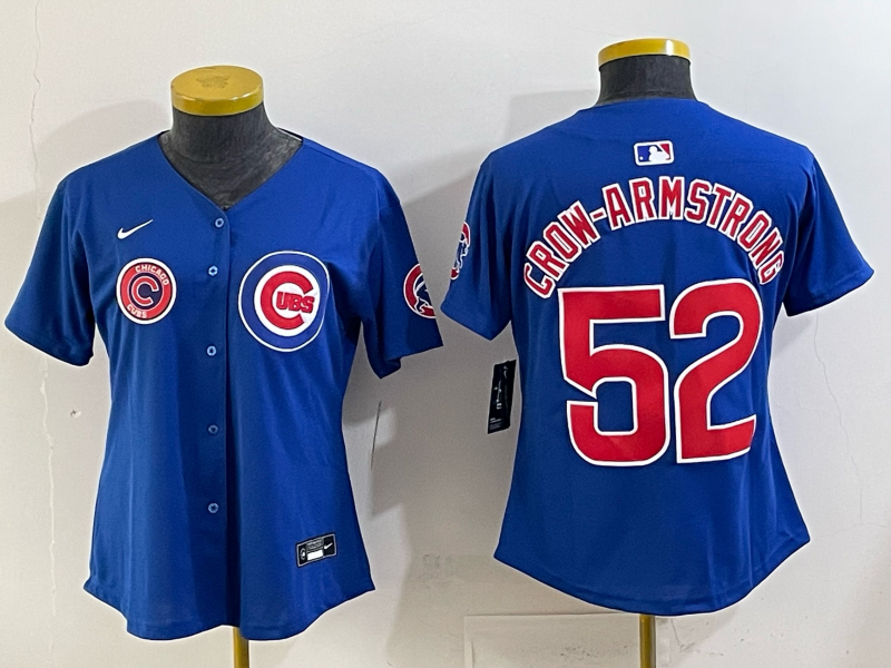 Women Chicago Cubs #52 Crow Armstrong Blue Nike MLB 2025 Jersey 008->mlb hats->Sports Caps